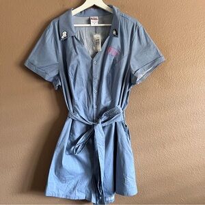 Torrid Betty and Veronica Blue Button-Up Romper Size 18 NWT